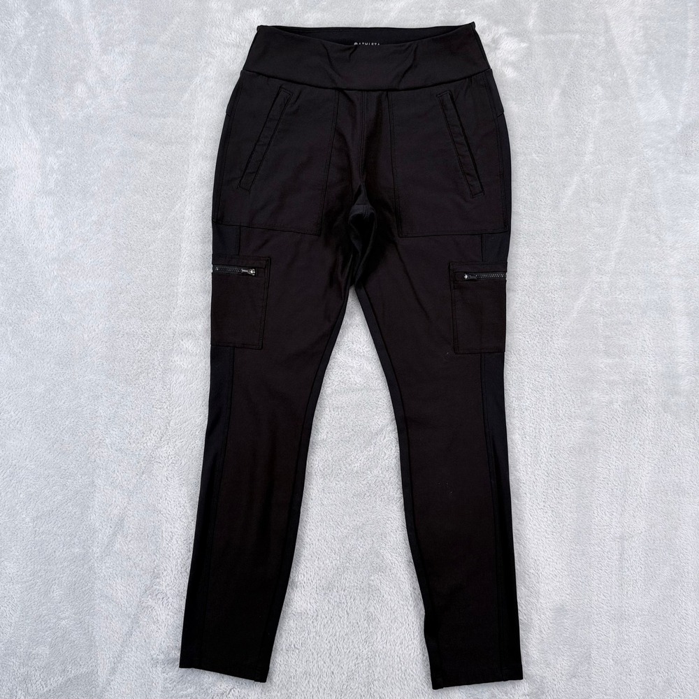 Athleta Headlands Hybrid Cargo Womens 6 Black Slim Hiking Tapered Pants Ankle